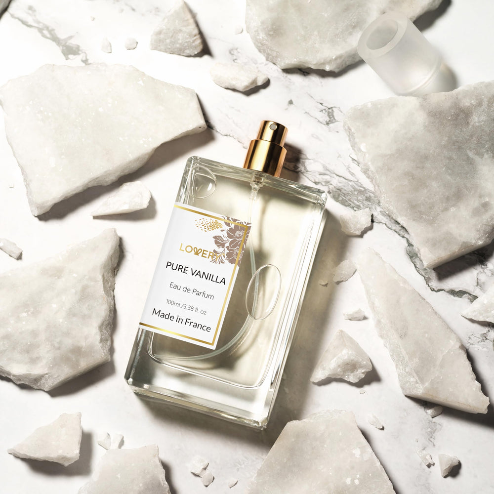 LOVERY vanilla fragrance cap close-up highlighting elegant bottle craftsmanship