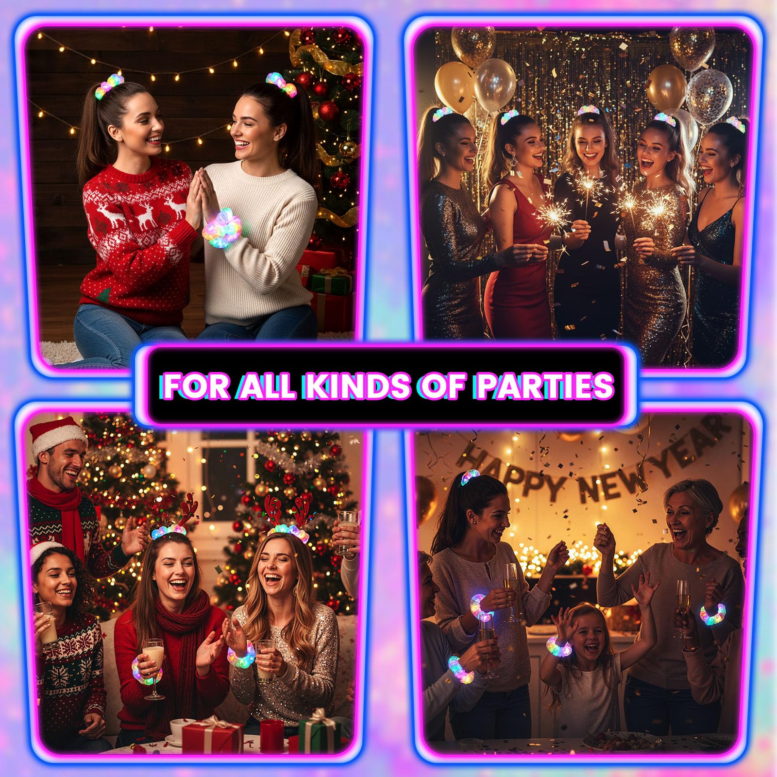 LovesTown LED scrunchies worn as wristbands offer subtle glow and fashion flair.