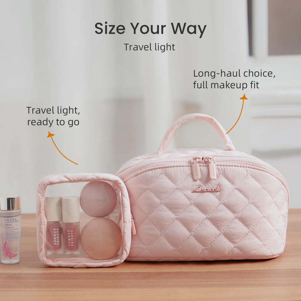 LOVEVOOK cosmetic organizer with handles for easy travel.