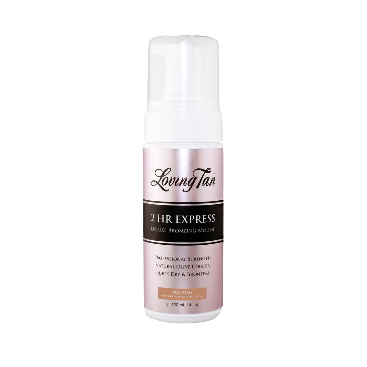 Loving Tan 2 HR Express mousse pour shows fast, even coverage for a natural-looking tan