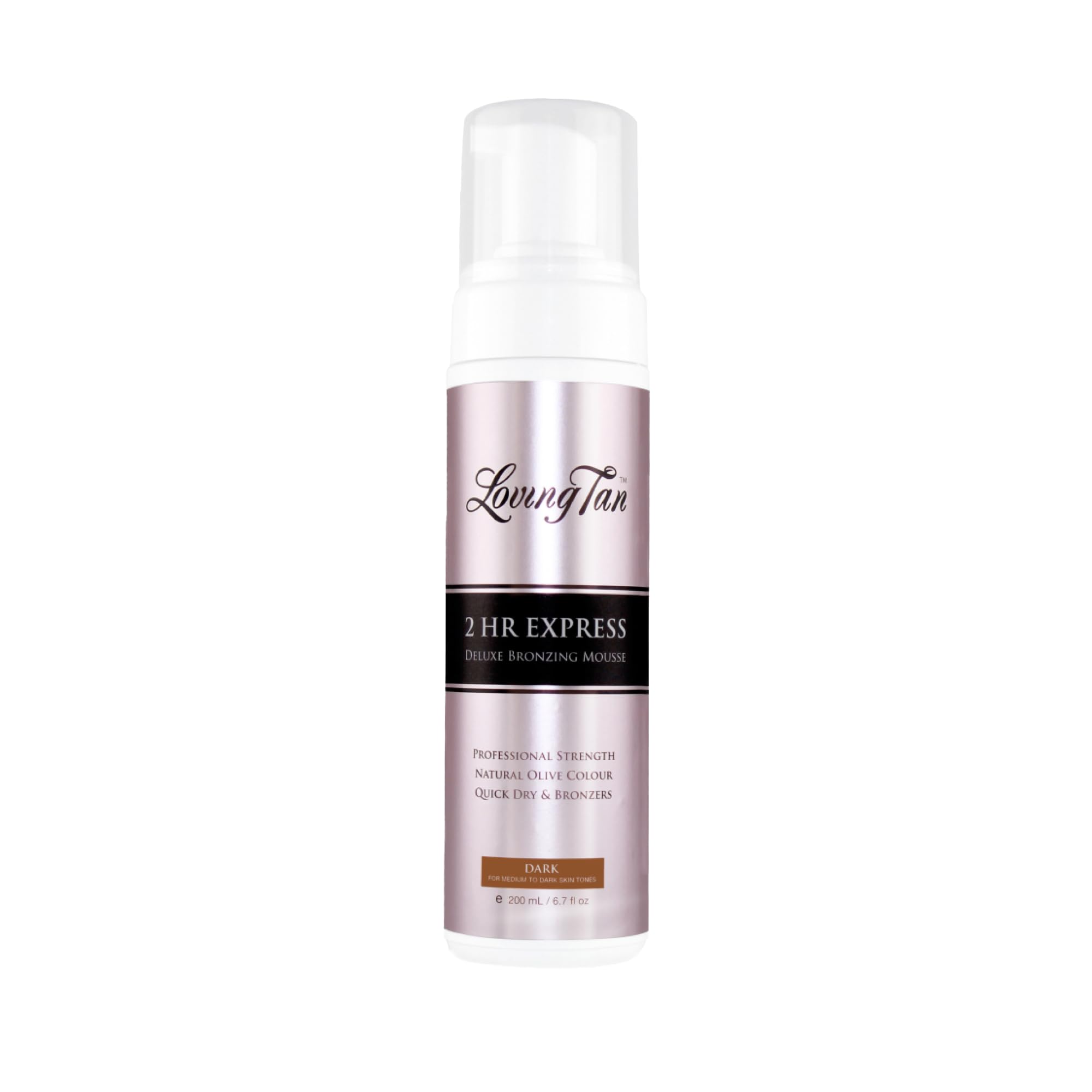 Loving Tan 2HR Express mousse pump-action for quick, even application.