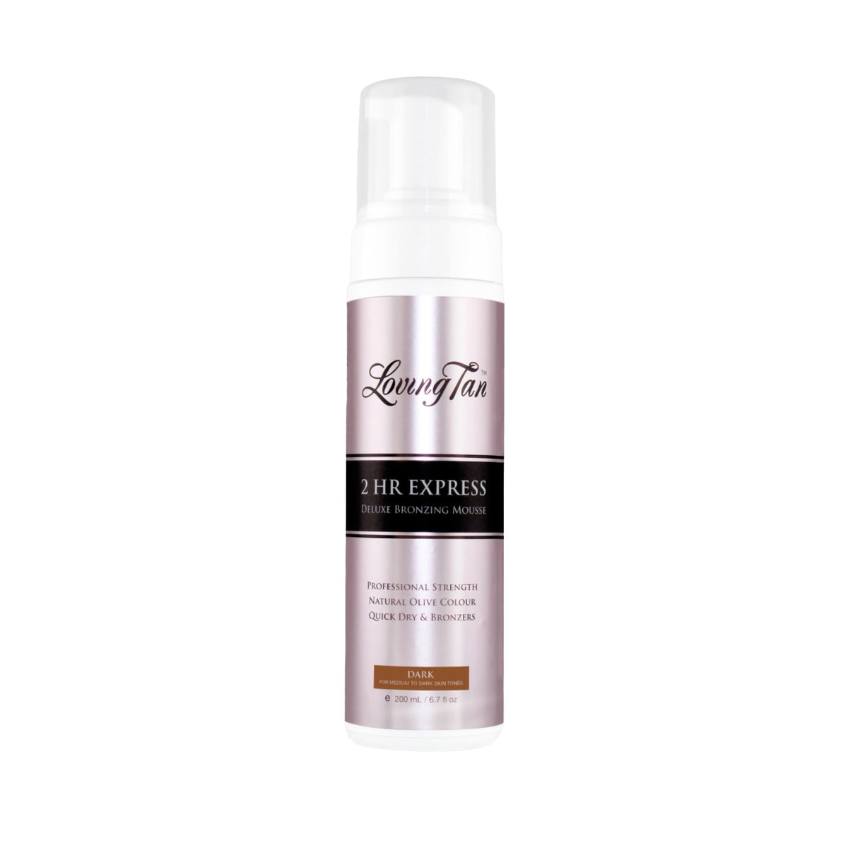 Loving Tan 2HR Express mousse pump-action for quick, even application.