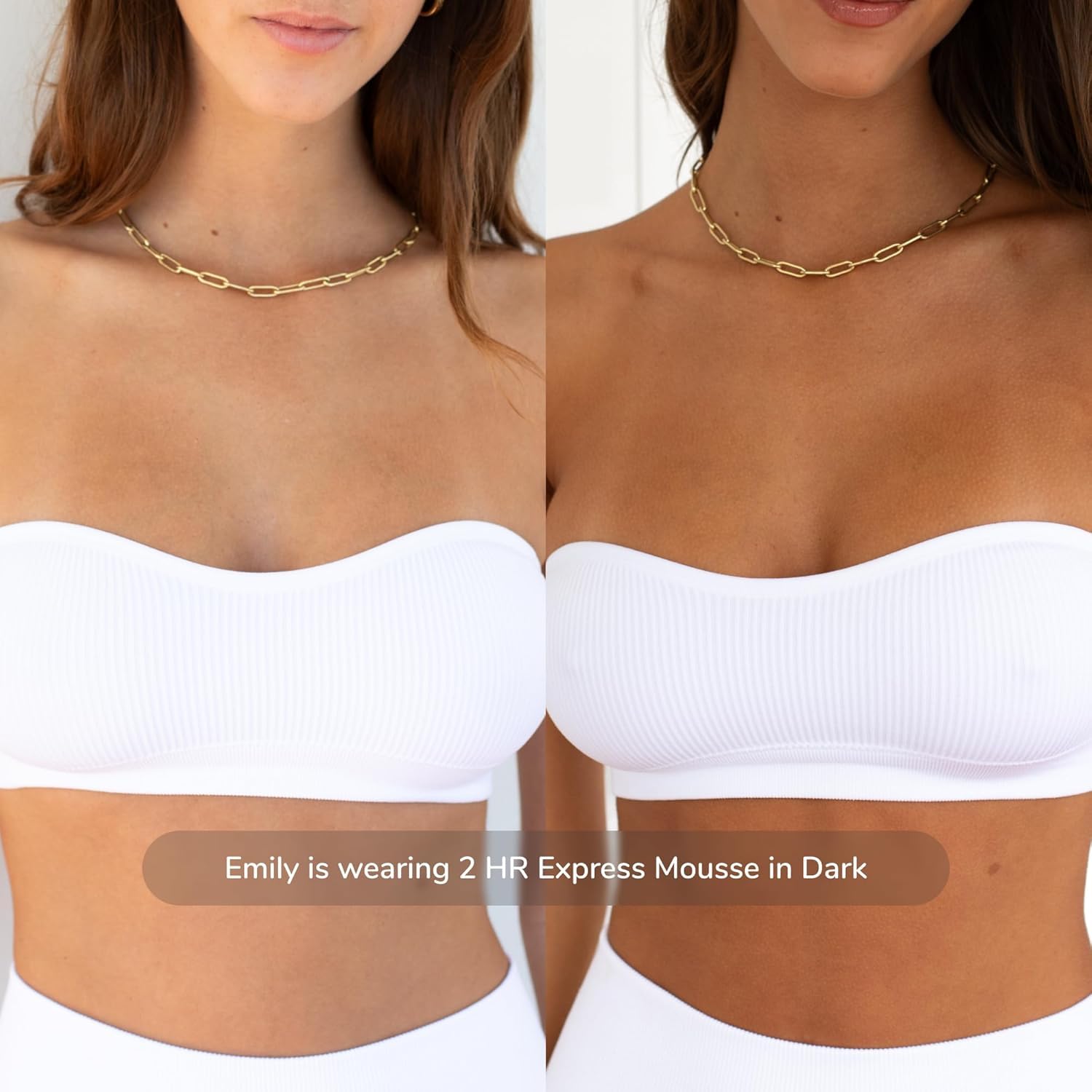Loving Tan 2 HR Express rinse to reveal the natural color after two-hour development.
