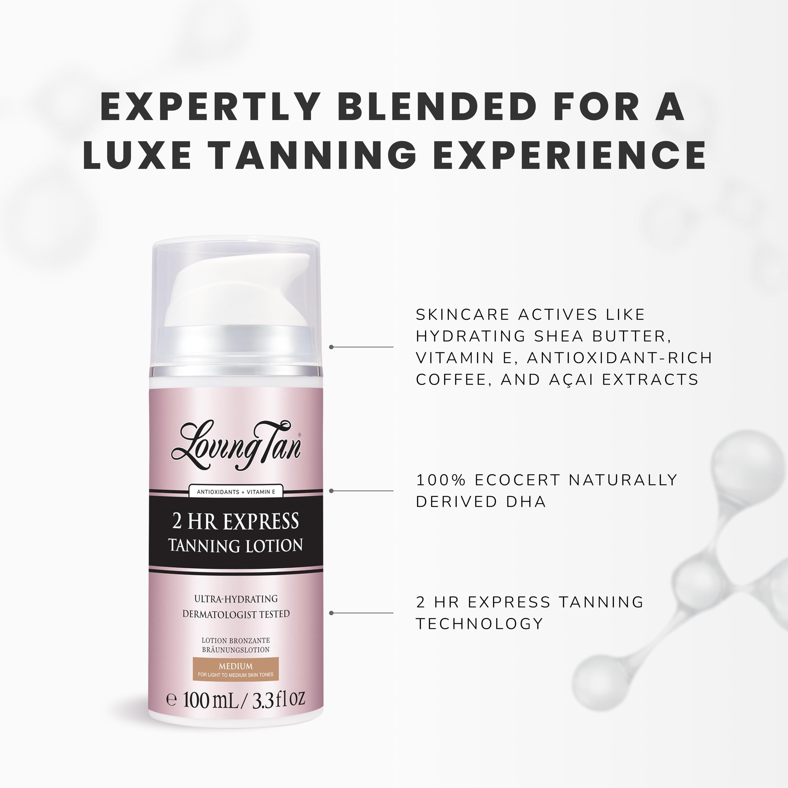Loving Tan 2Hr Express Self-Tanner Lotion hydrating ingredients nourish skin while tanning