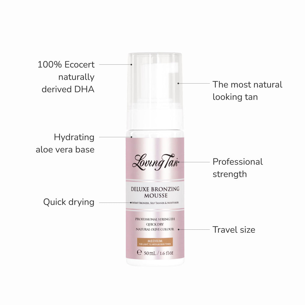 Loving Tan Deluxe Bronzing Mousse foam texture helps easy blending.