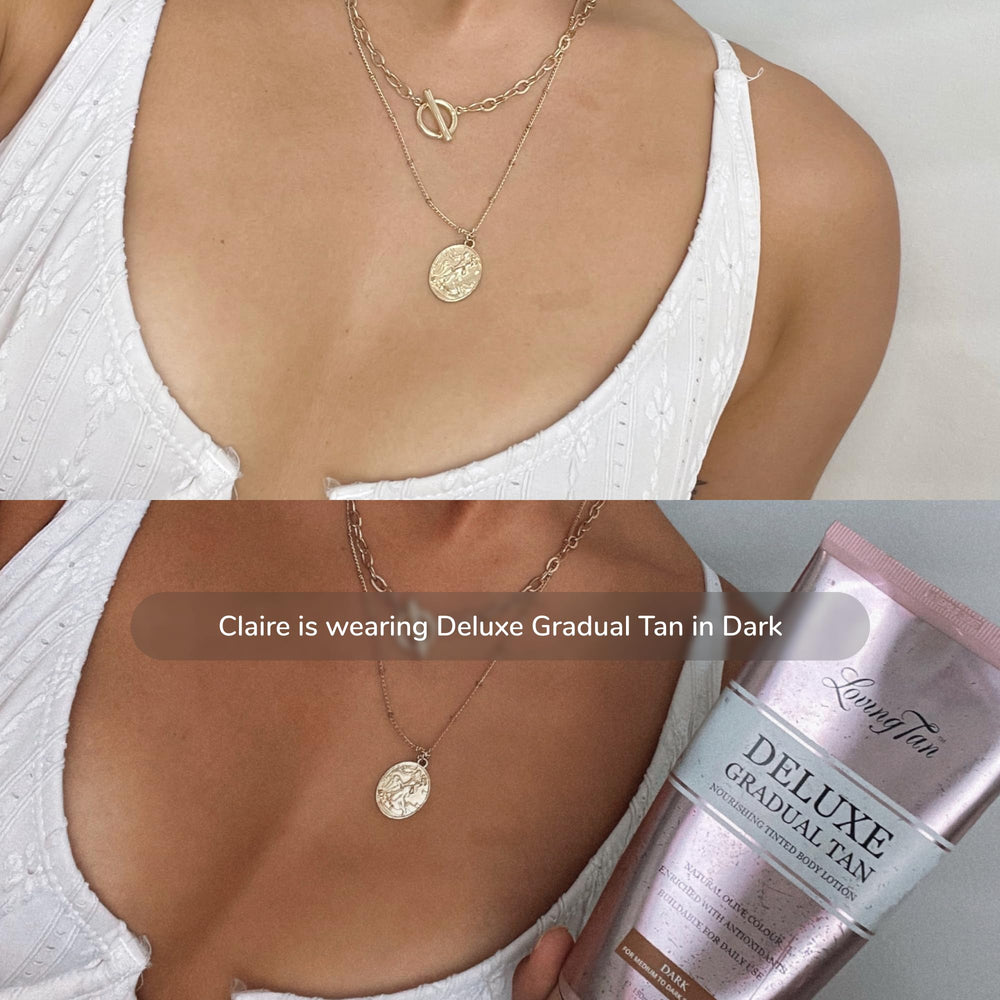 Loving Tan Deluxe Gradual Tan Lotion extends mousse tan for up to two weeks with daily use.