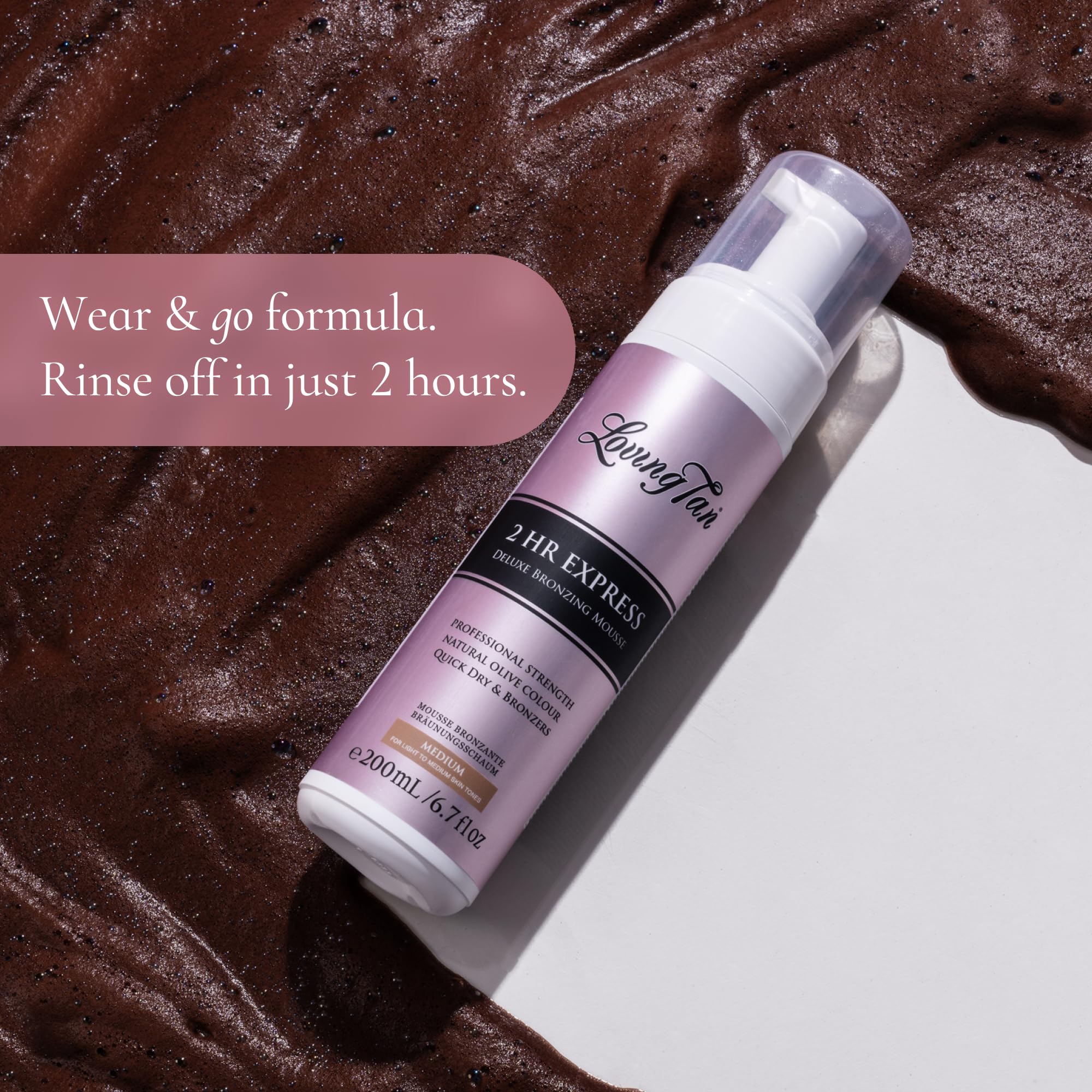 Loving Tan mousse dries to the touch in 60 seconds.