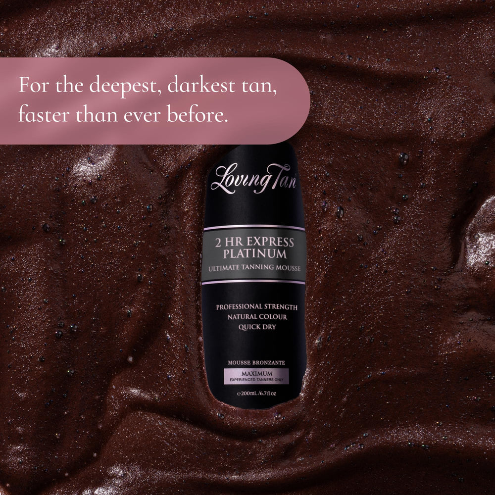 Loving Tan Platinum 2 HR Express self tan result image reveals a natural, sun-kissed glow