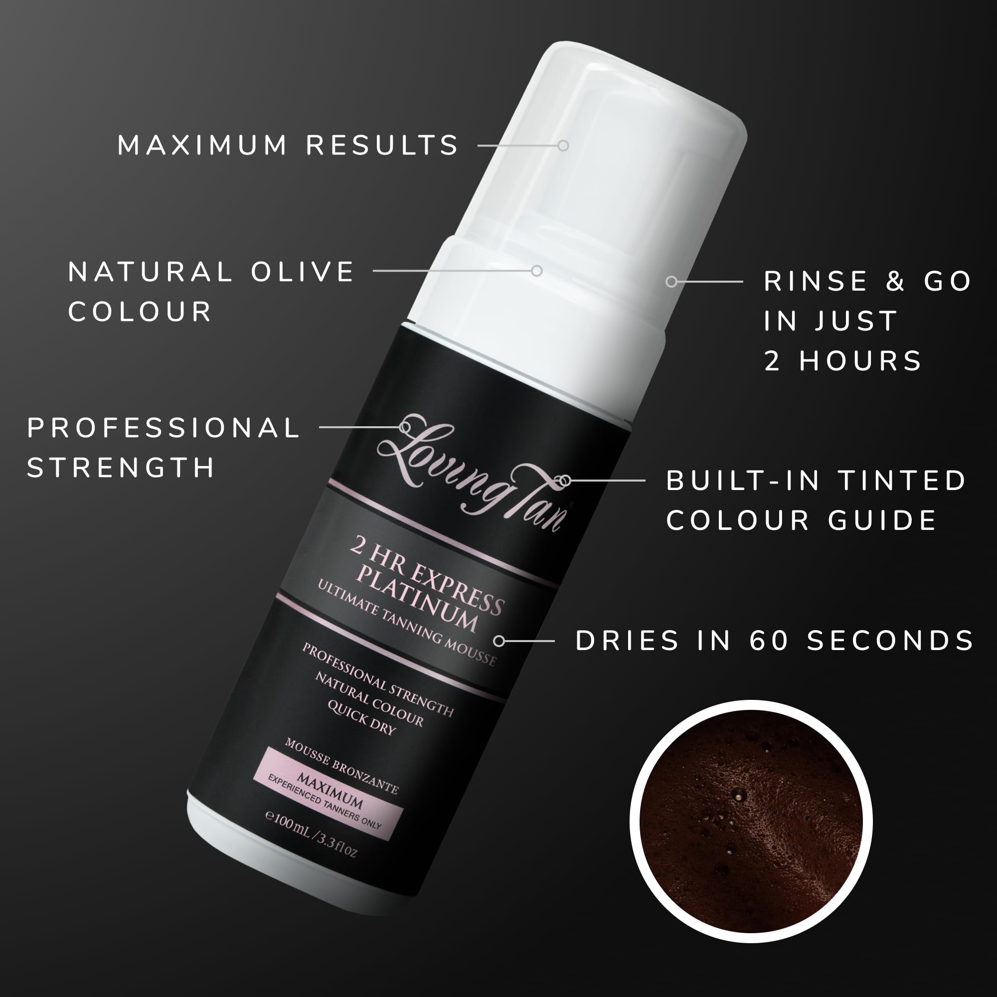 Loving Tan Platinum 2HR Express formula is dermatologist-tested for safety