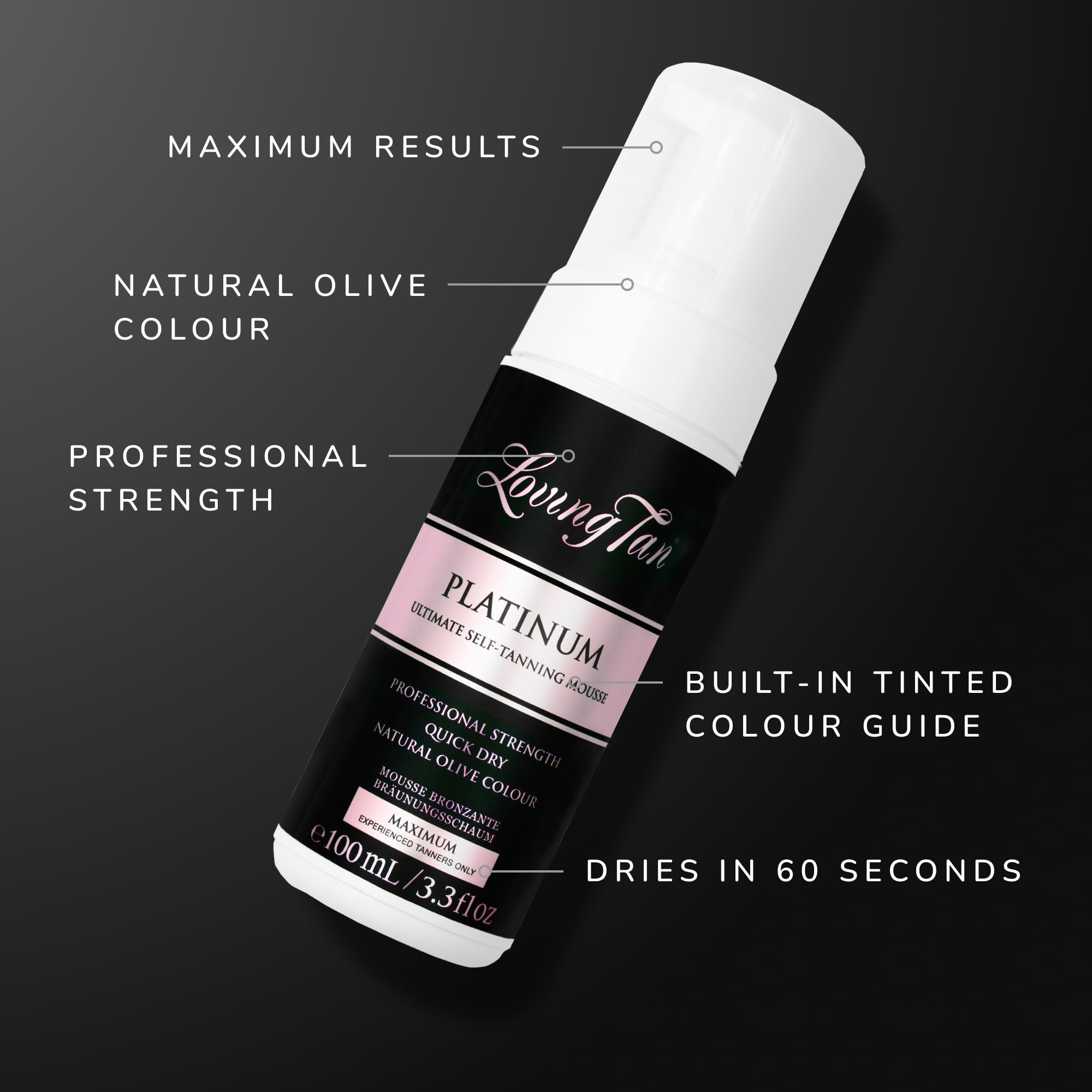 Loving Tan Platinum color guide on face ensures even coverage