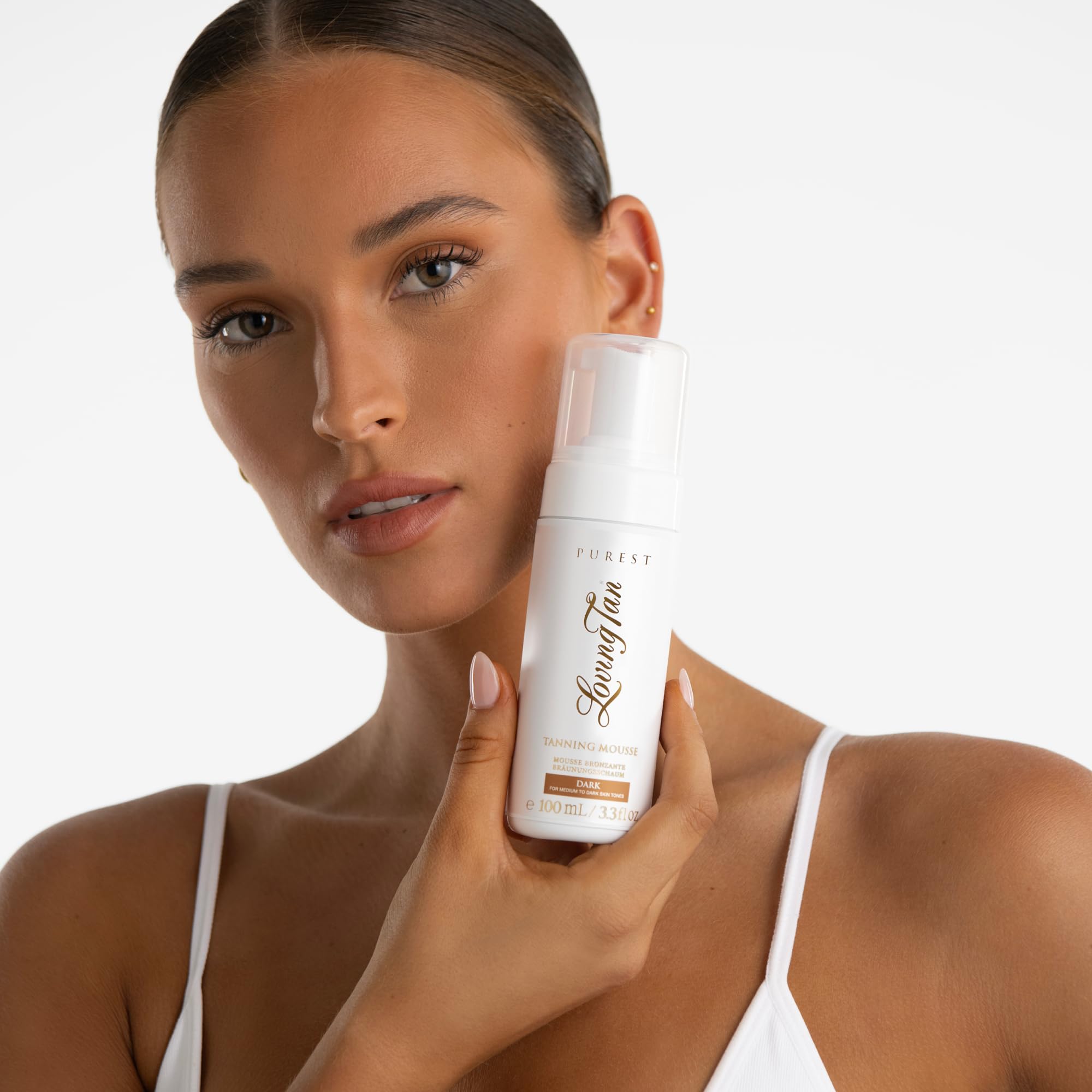 Loving Tan Purest packaging showcases vegan, cruelty-free self-tan experience.