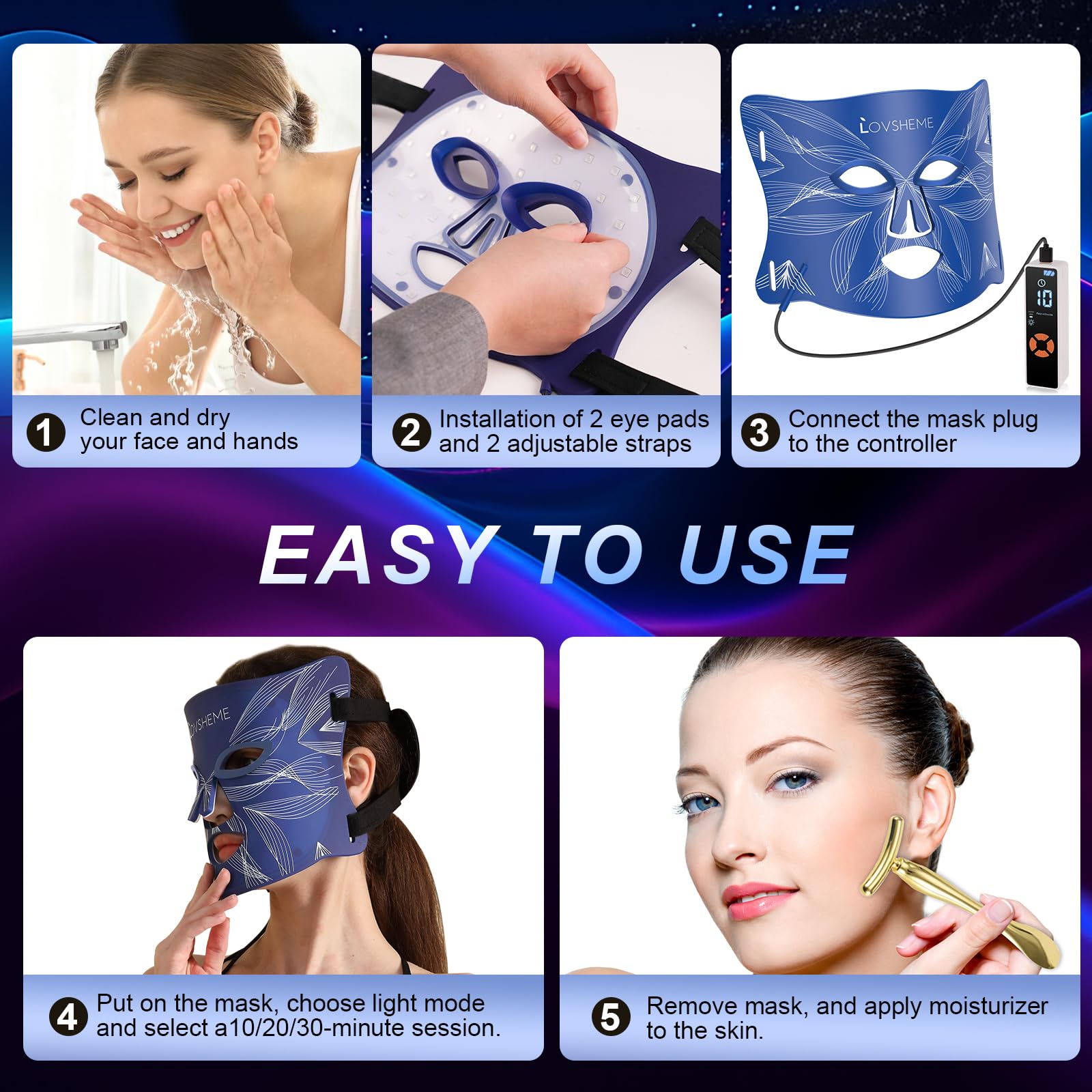 Lovsheme eye protection included ensures comfortable treatment.