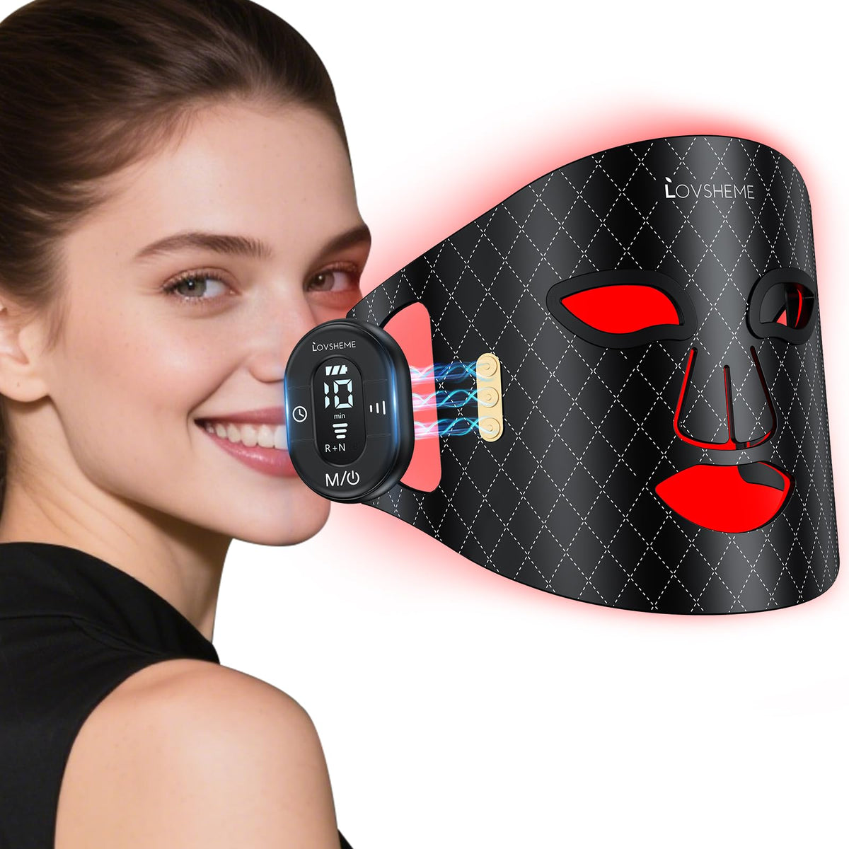 Lovsheme red light mask front view for radiant skin at home