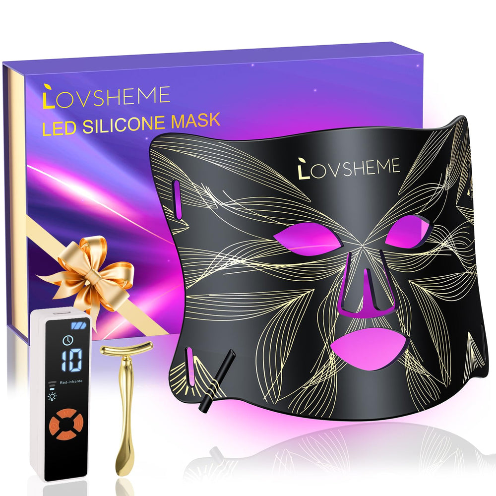 Lovsheme red light therapy mask front view for full-face rejuvenation potential.