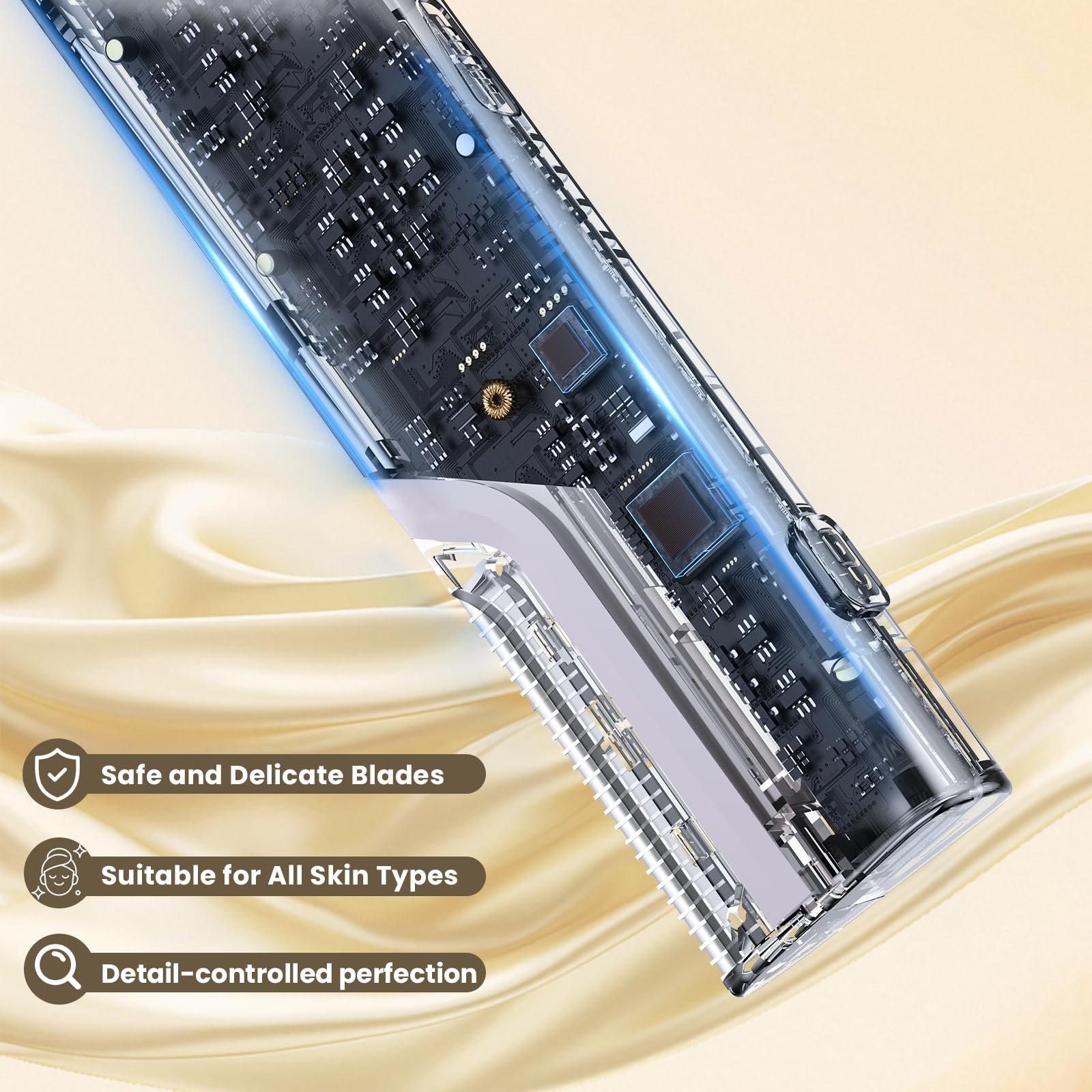 Lovsheme Sonic Dermaplane Razor includes five replaceable blades.