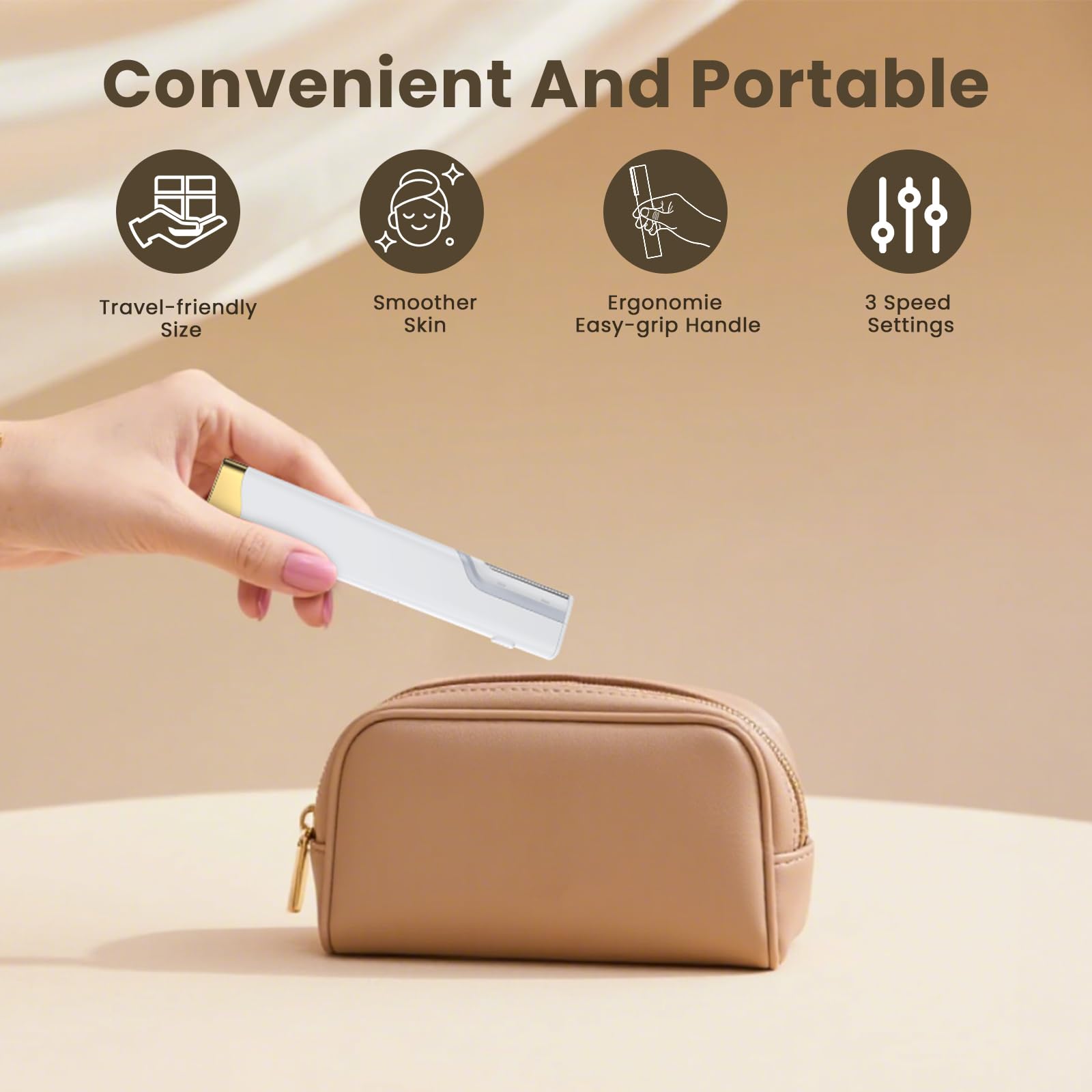 Lovsheme Sonic Dermaplane Razor painless facial hair removal.