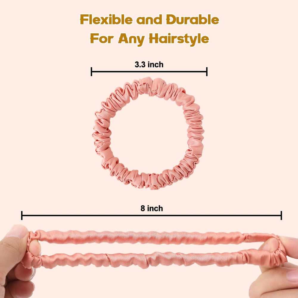 Elastic band detail on LOVUITEN scrunchie shows versatile, secure hold.