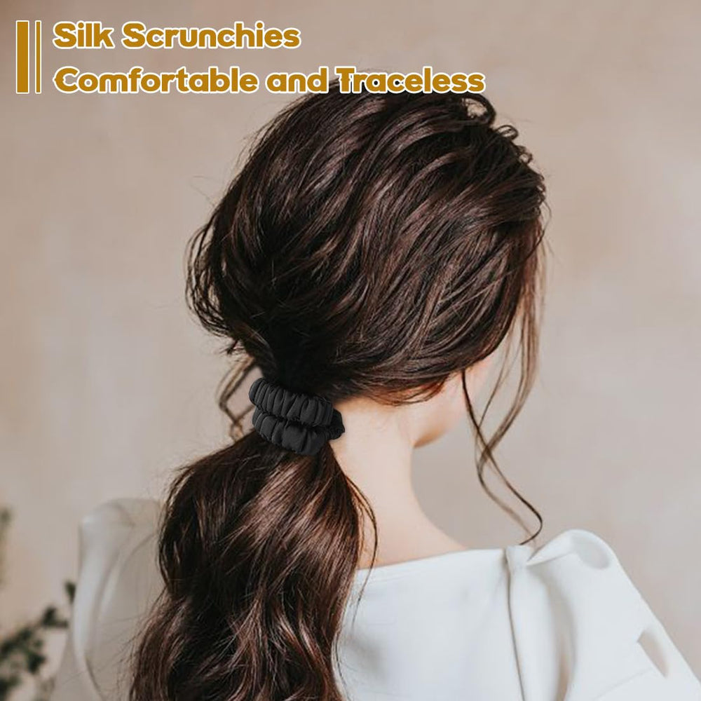 LOVUITEN scrunchies on various hair types demonstrate adaptable styling.