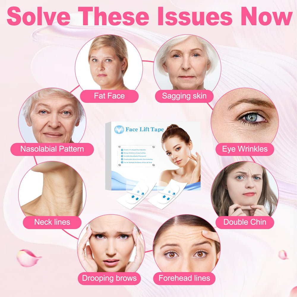 Loxbcin face-tape lifting invisible under makeup demonstrates invisibility and comfortable wear.