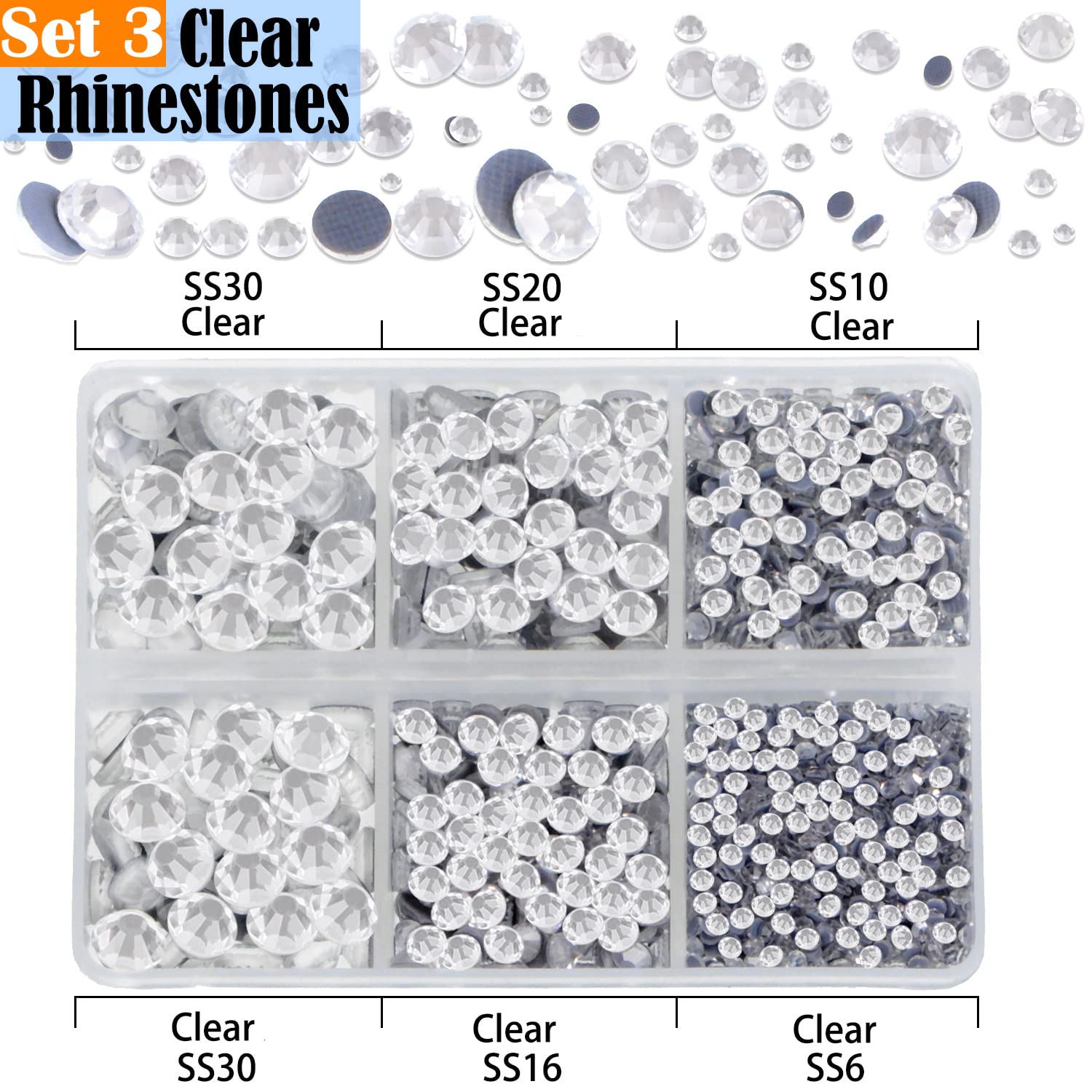 LPBeads hotfix rhinestones black-crystal stones add contrast to designs.