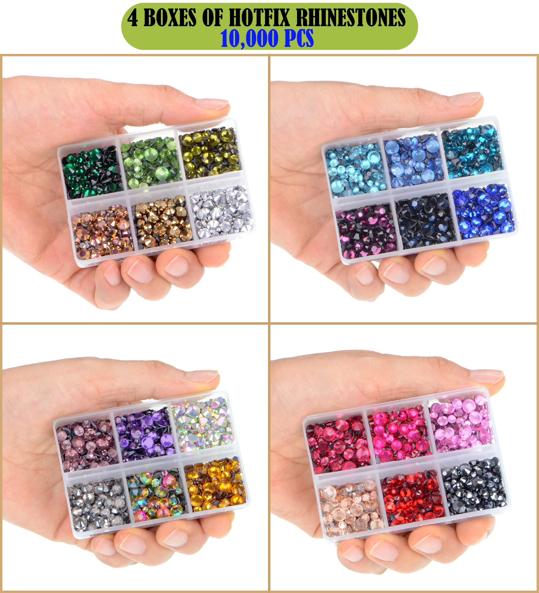 LPBeads rhinestones sizes from SS6 to SS30 for layered design and detail work.