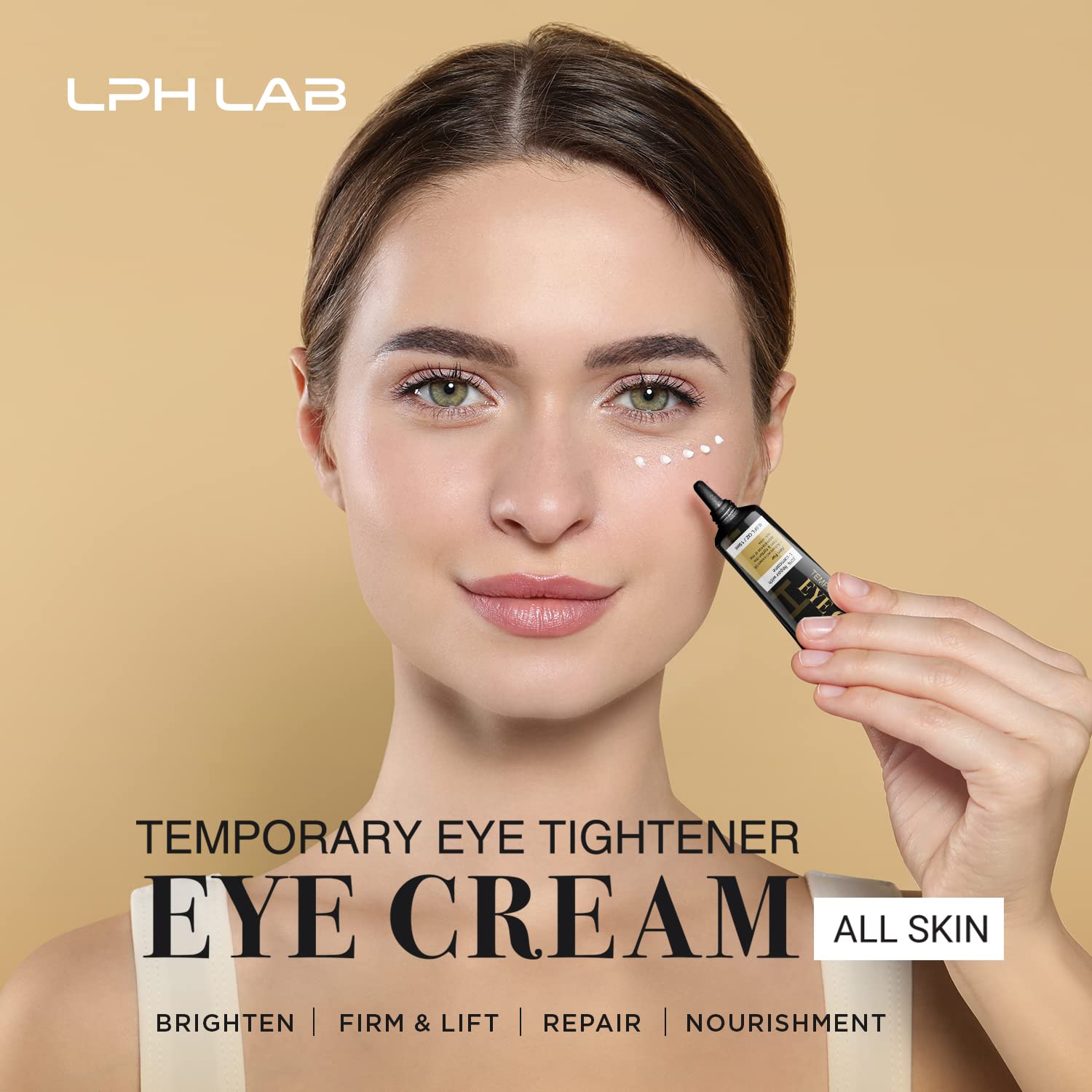 LPH LAB eye tightener under-eye application demonstrates a quick daily use routine