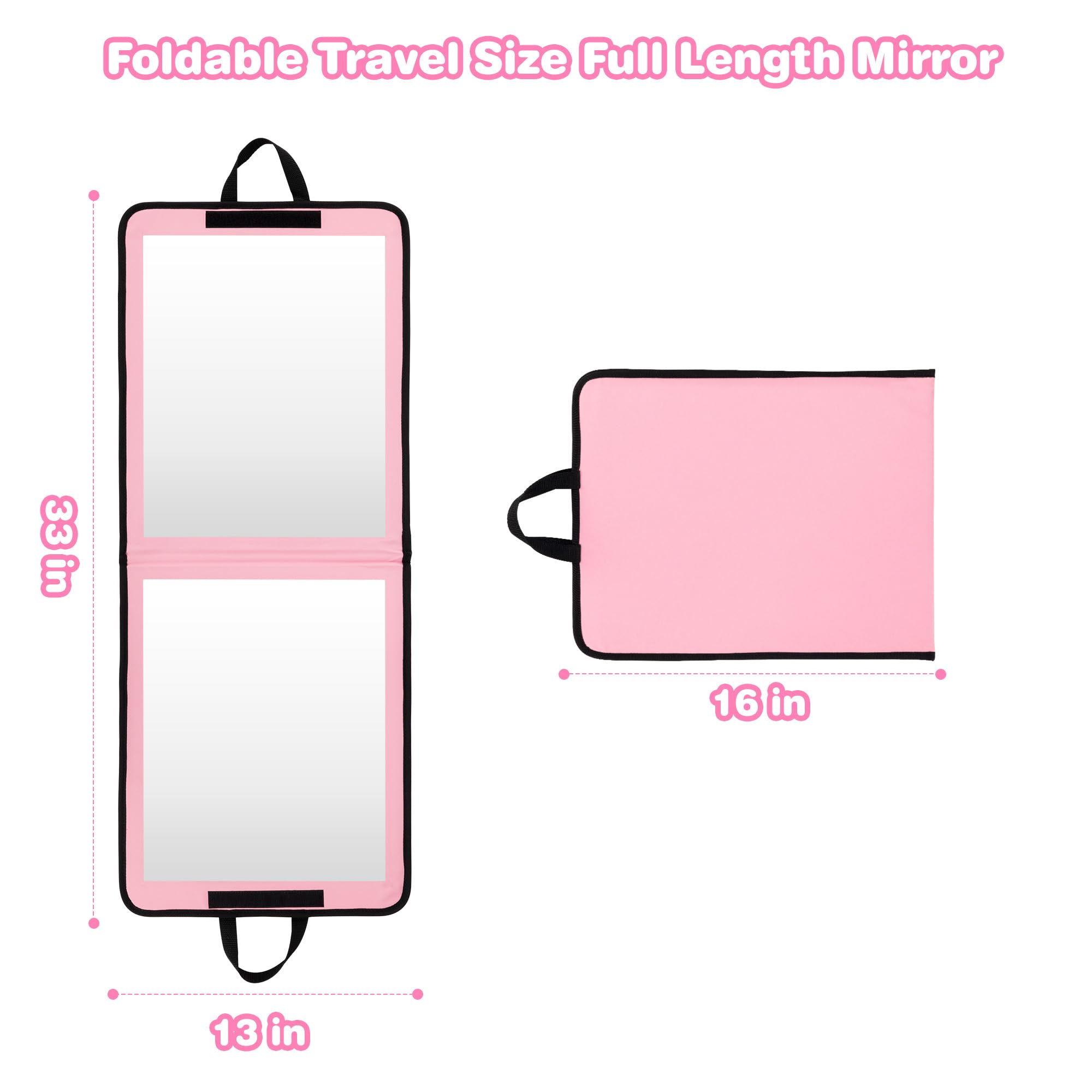 LPHUMEX dance mirror with hanging handle, easy backstage setup on racks or doors.