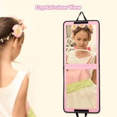 LPHUMEX folding pink mirror close-up highlighting acrylic clarity for crisp reflections.