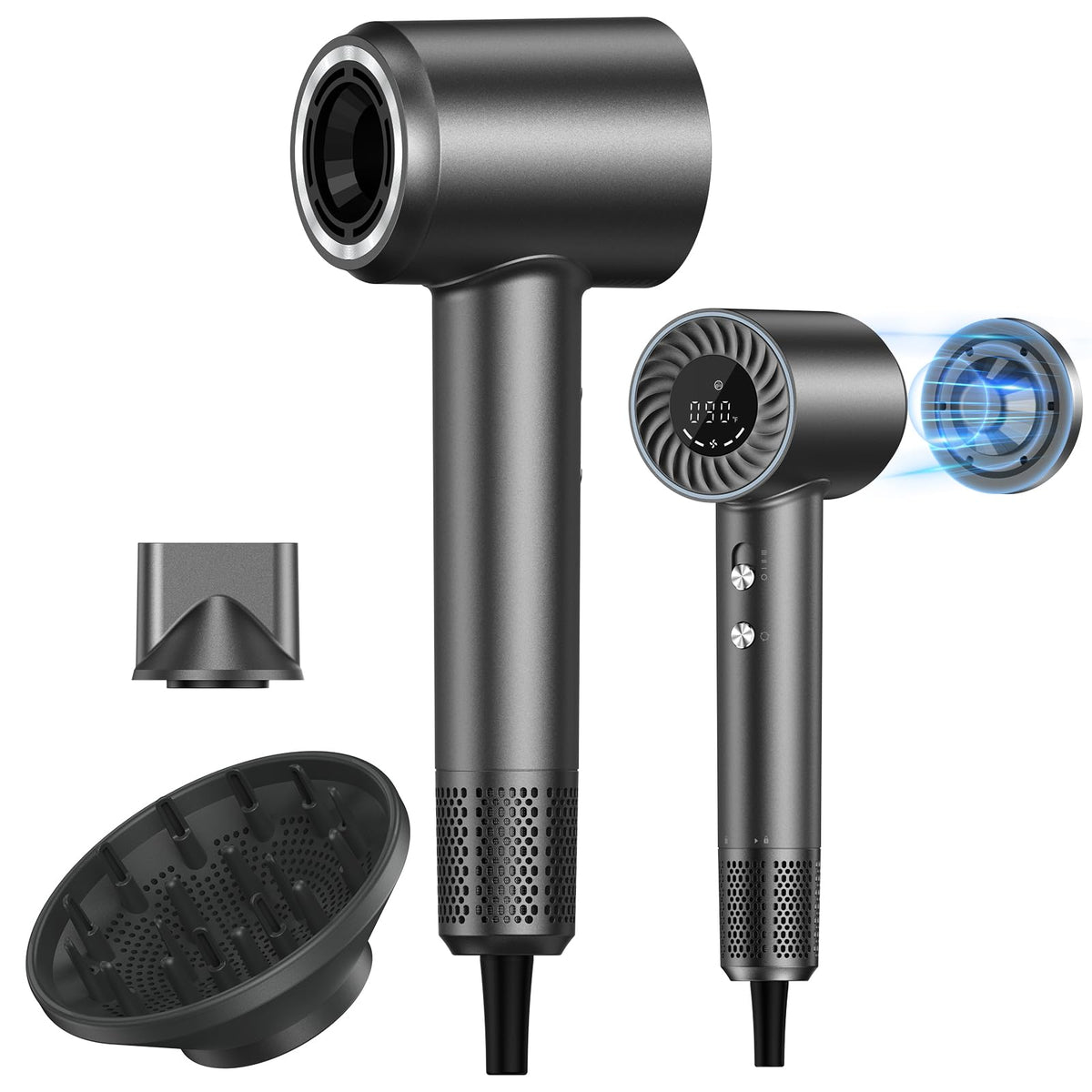 lpstea hair dryer with 150000rpm brushless motor for fast, efficient drying.