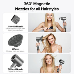 lpstea hair dryer magnetic attachments nozzle and diffuser for precise styling