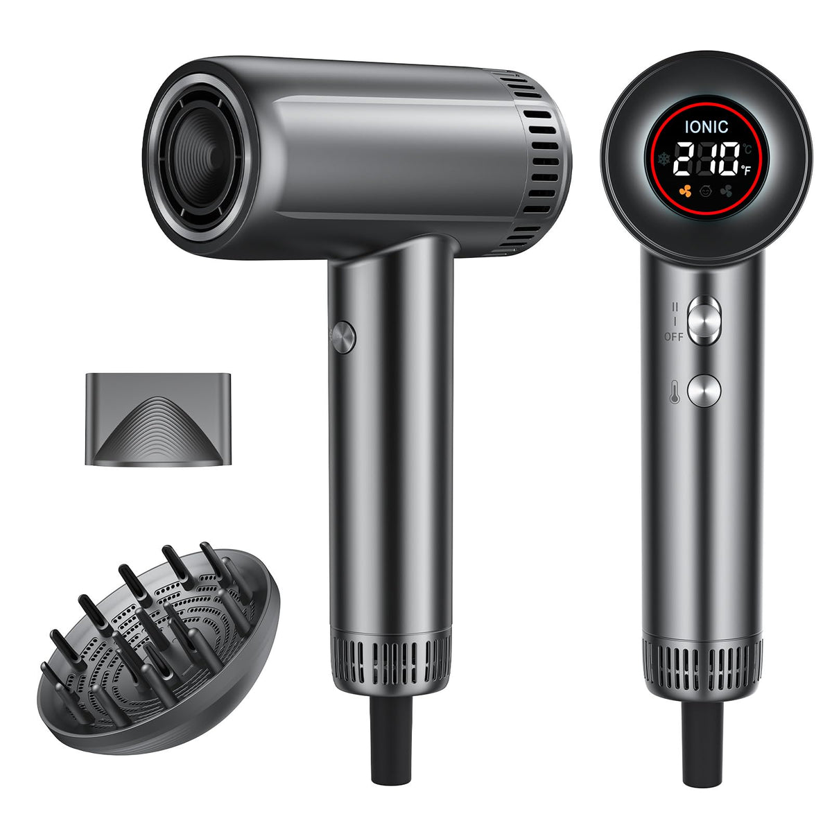 lpstea hair dryer with magnetic diffuser attachments for precise styling and frizz control.