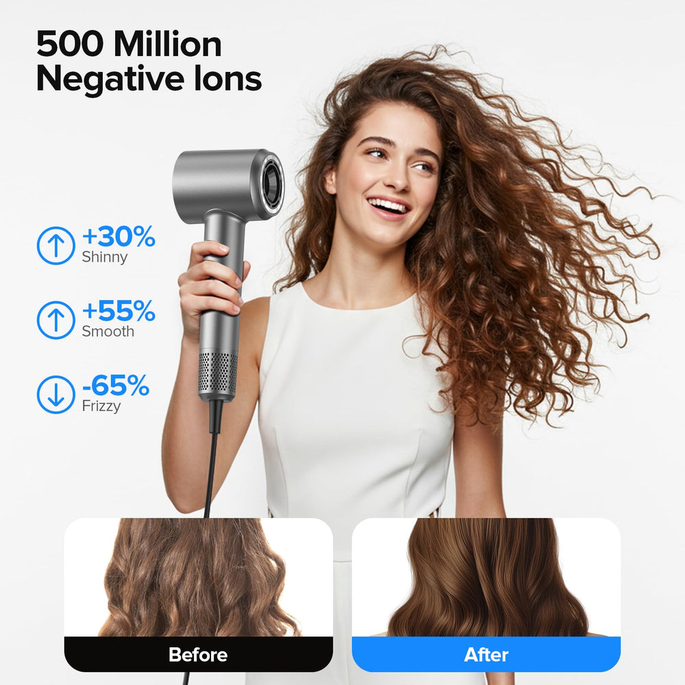 lpstea hair dryer releasing 500M negative ions for frizz-free shine