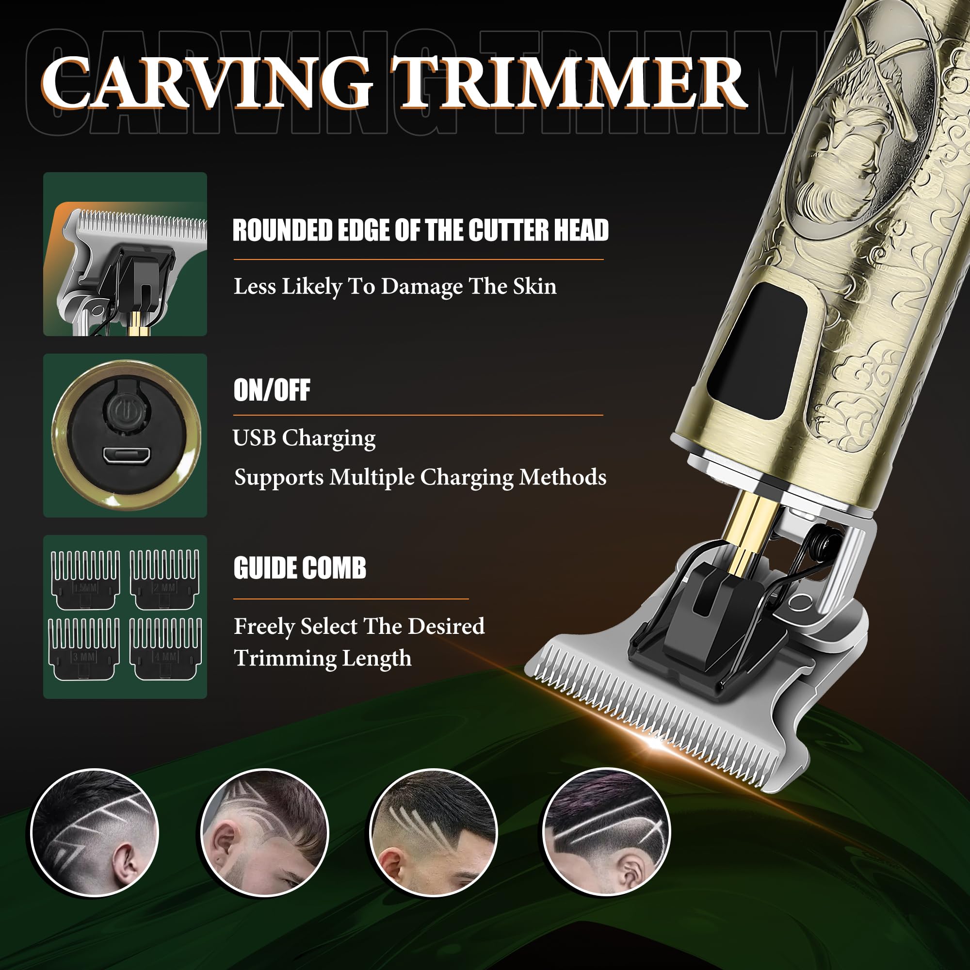 LQT hair clippers set guide combs and tool kit for versatile styling