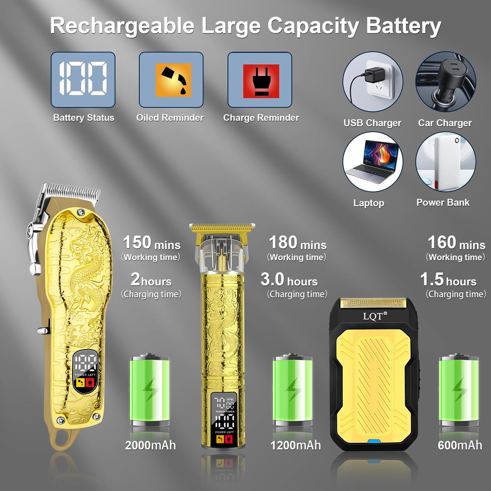LQT LED power display keeps battery status and oil alerts visible.