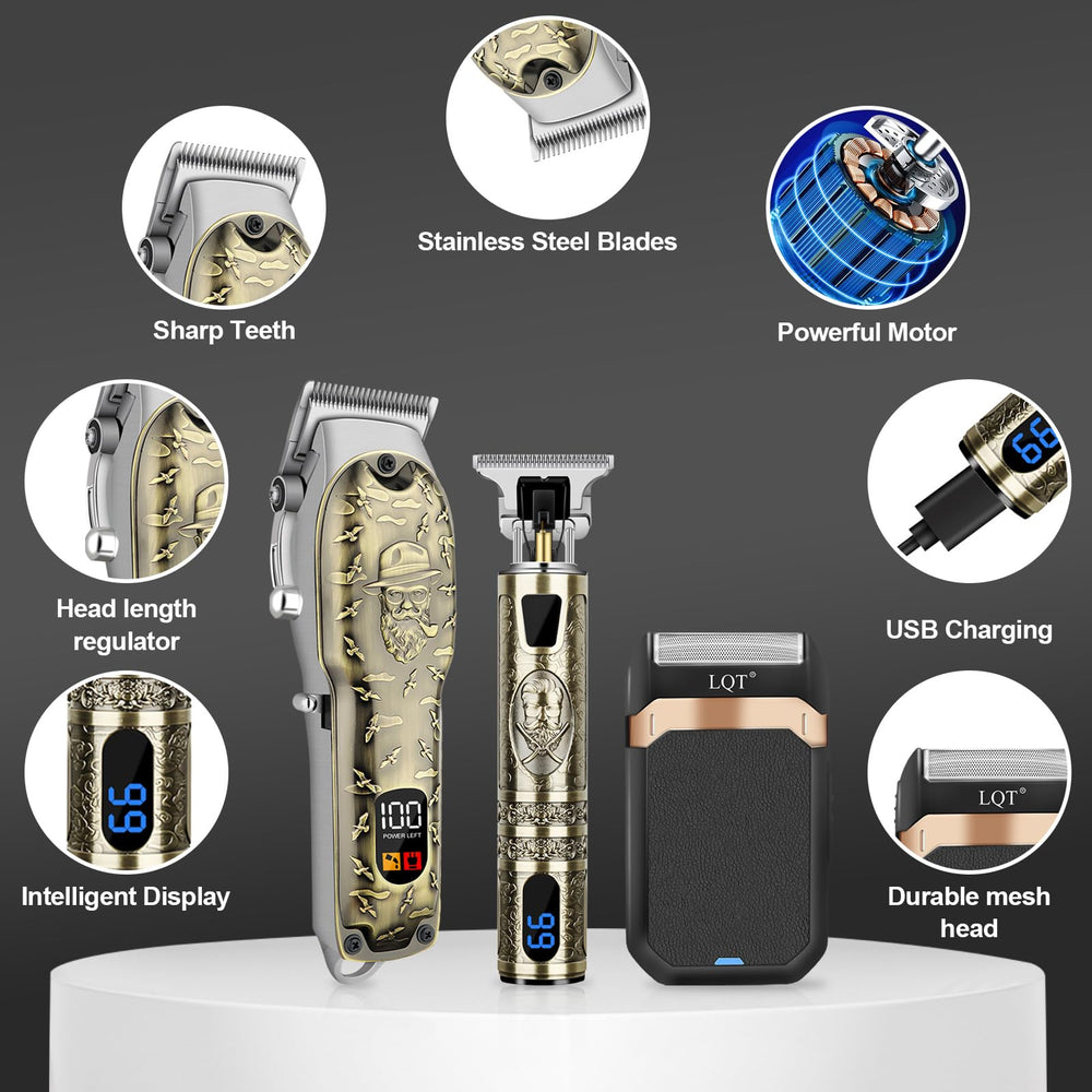 LQT cleaning brushes and barber comb ensure easy post-cut maintenance.