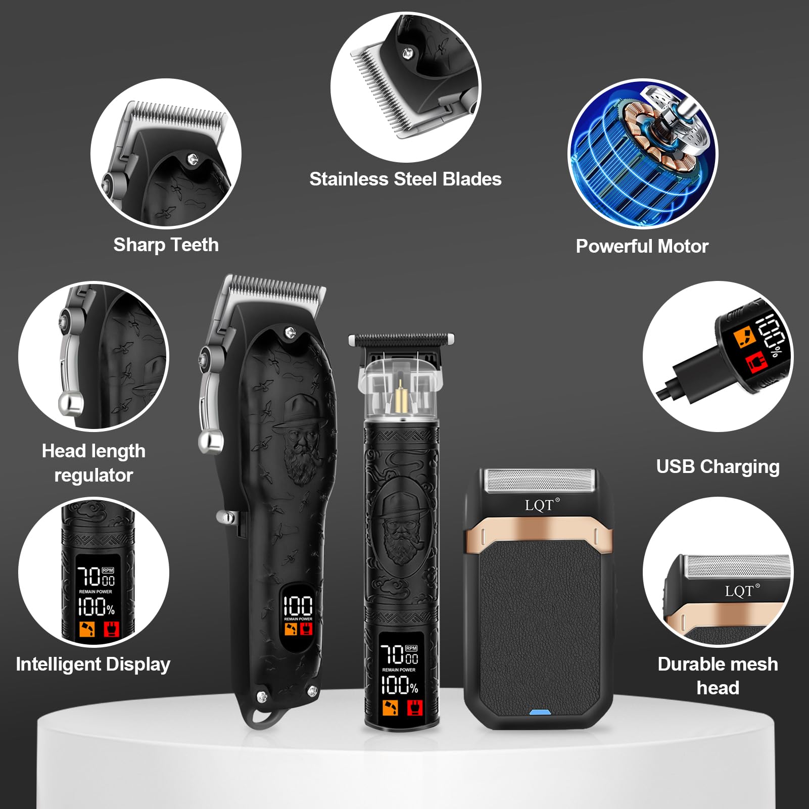 LQT clipper with full metal body emphasizes premium build and easy cleaning