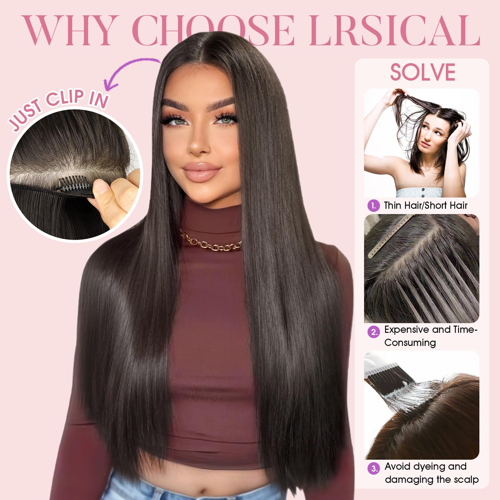 LRSICAL maintenance-spray and care tips help keep fibers smooth and tangle-free.