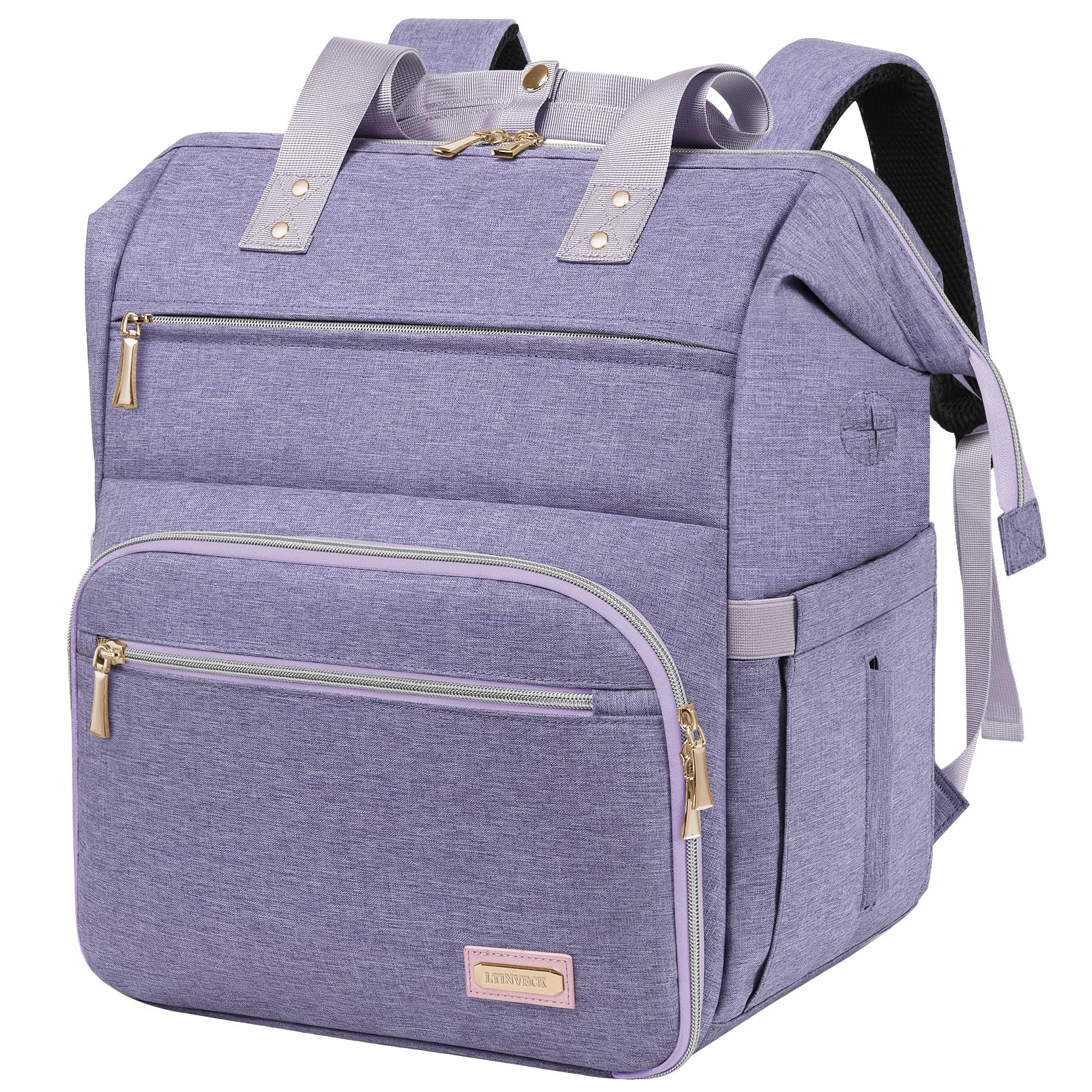 LTINVECK nail polish organizer backpack front view showing 70-bottle capacity
