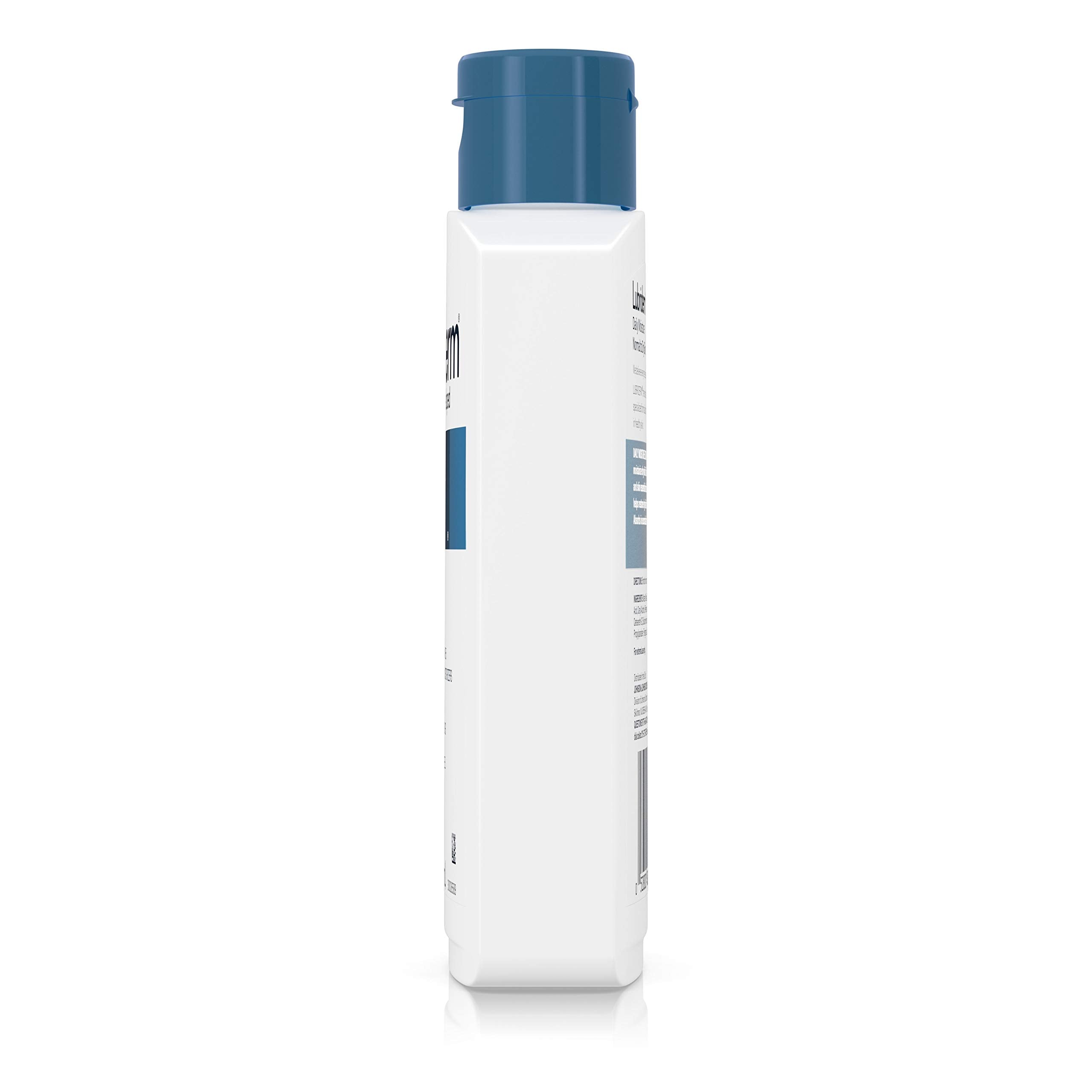 Lubriderm Daily Moisture 24-hour moisturization graphic implies long-lasting hydration for busy days.