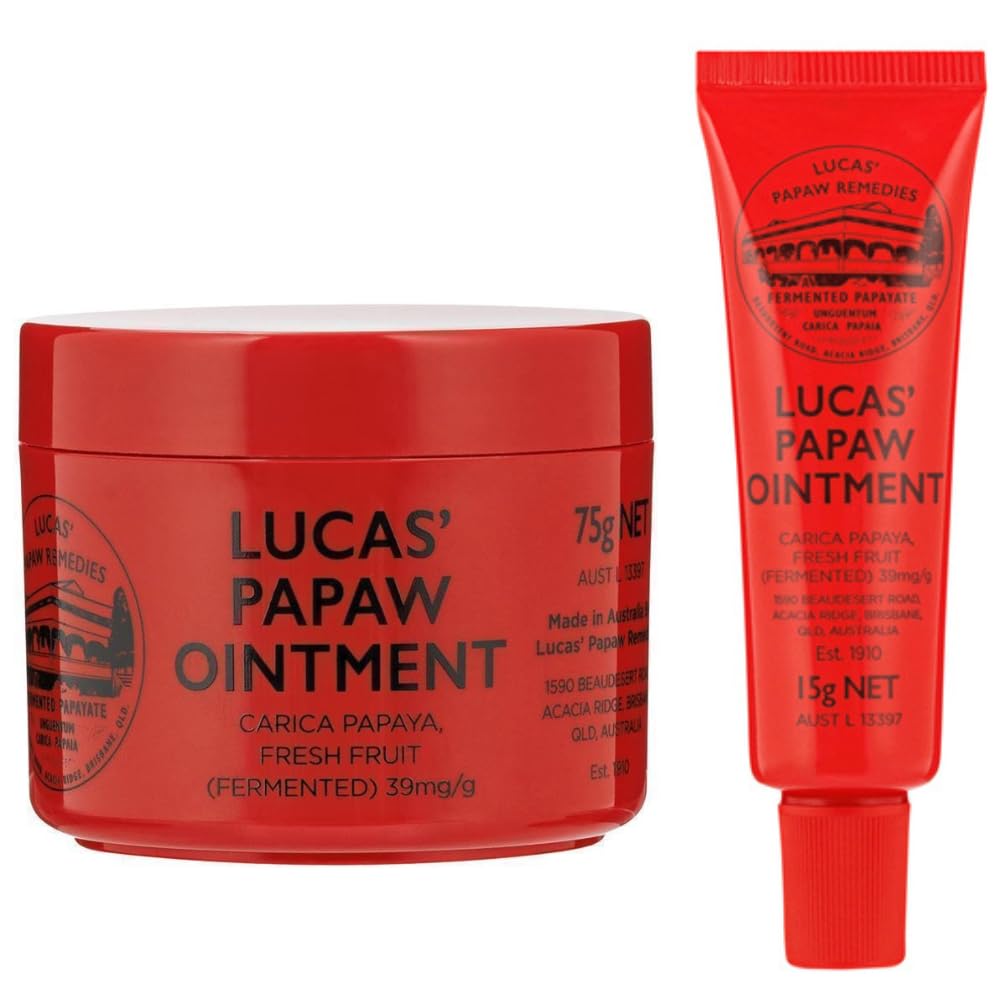 Lucas Papaw lip ointment 75g tube for hydrating lips and skin