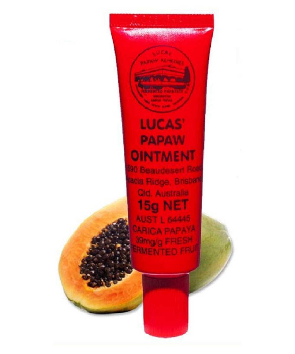 Lucas Papaw Ointment applied to rough patches showing everyday-use practicality.