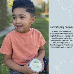 LUCCI'S Baby Hair Gel ingredients highlight coconut oil and shea butter for delicate skin.