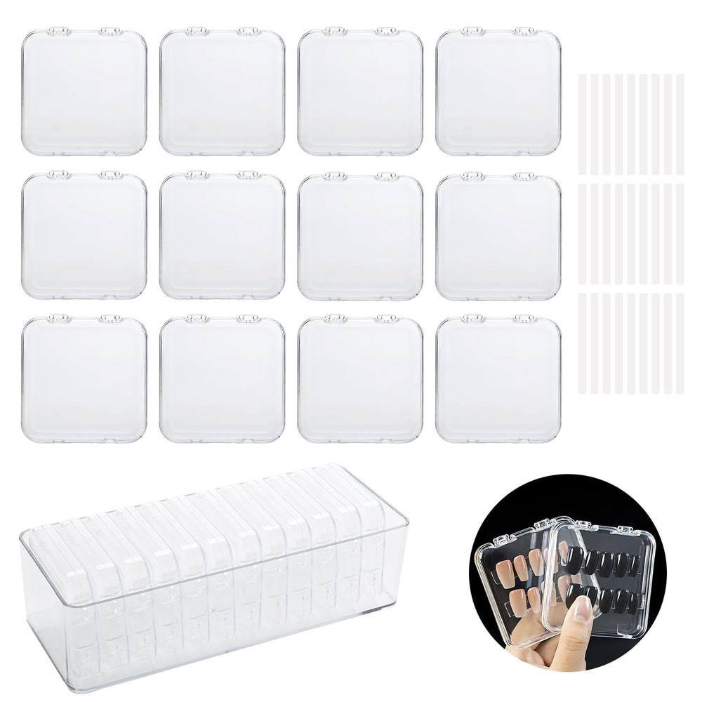 LUCKJUJU nail storage box front view in clear acrylic for easy viewing