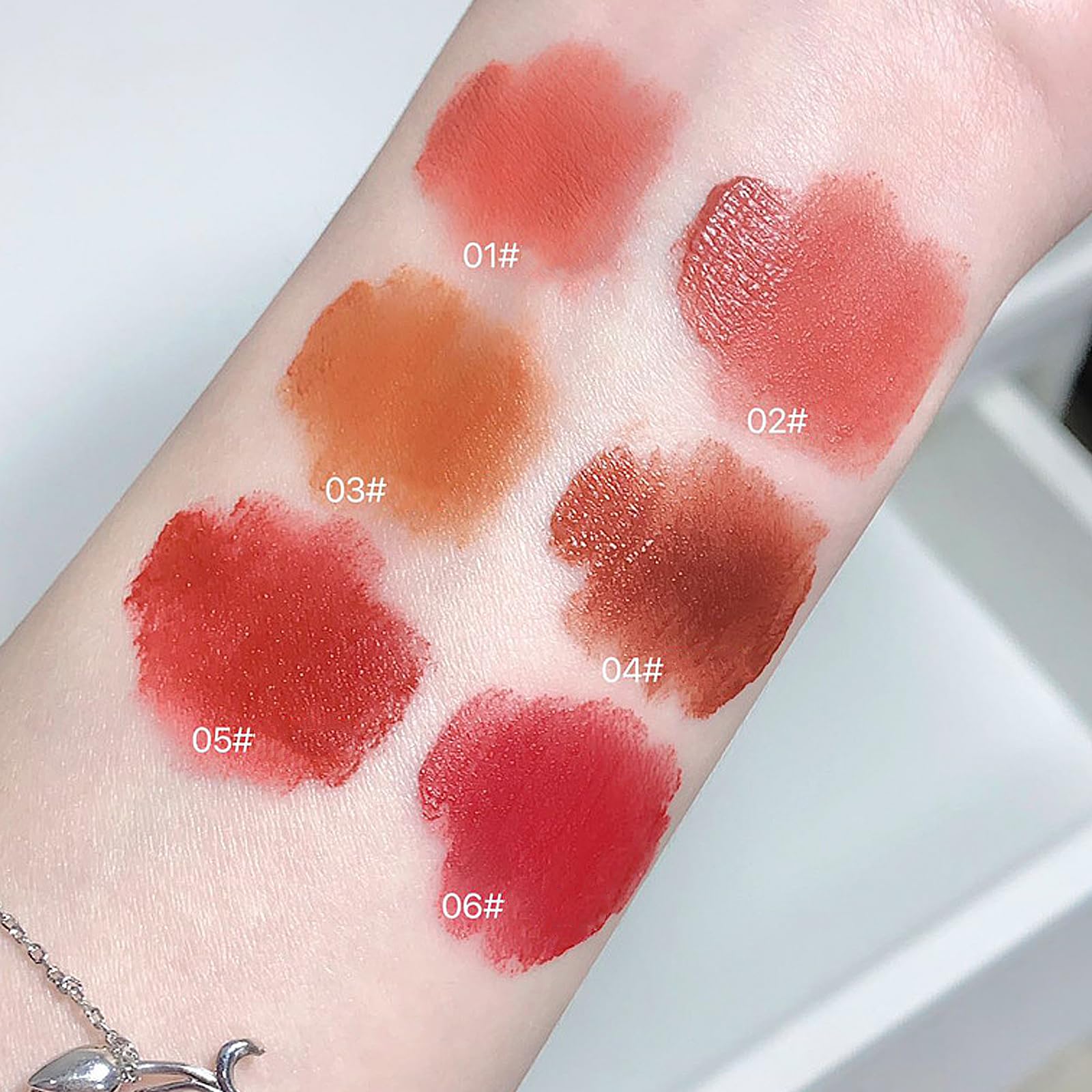 LuckNest lip clay texture close-up highlights soft, moisturizing matte finish.