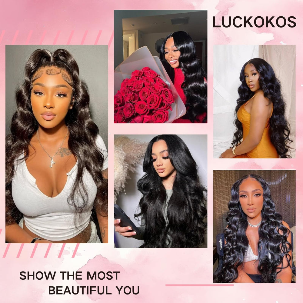 LUCKOKOS glueless wig cap with adjustable straps for all-day secure fit.