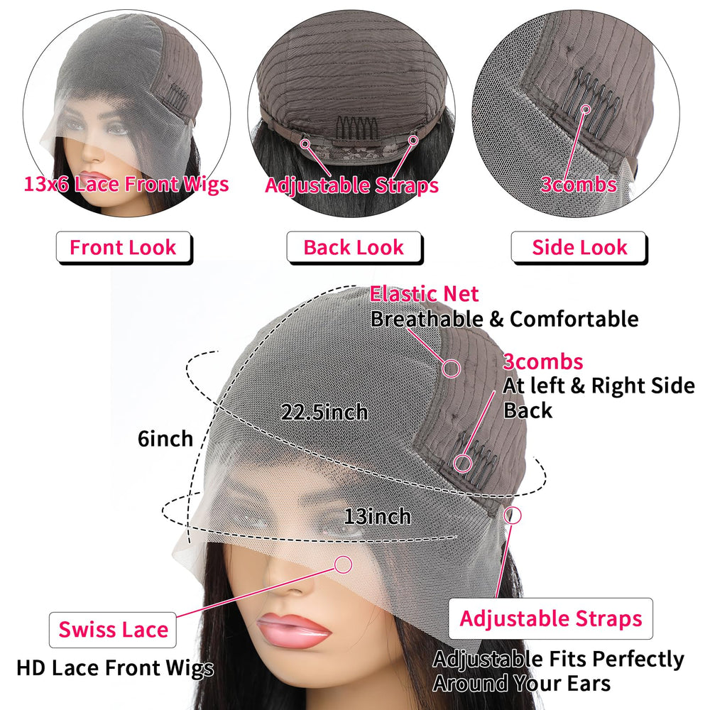 Lucksee 13x6 lace front allows middle or side part for versatile looks.
