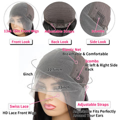 Lucksee 13x6 lace front allows middle or side part for versatile looks.