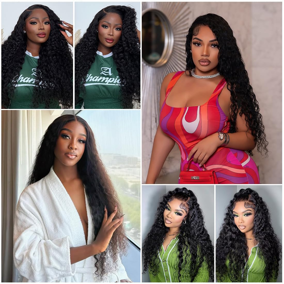 Lucksee deep curly 30 inch length ideal for weddings or vacations.