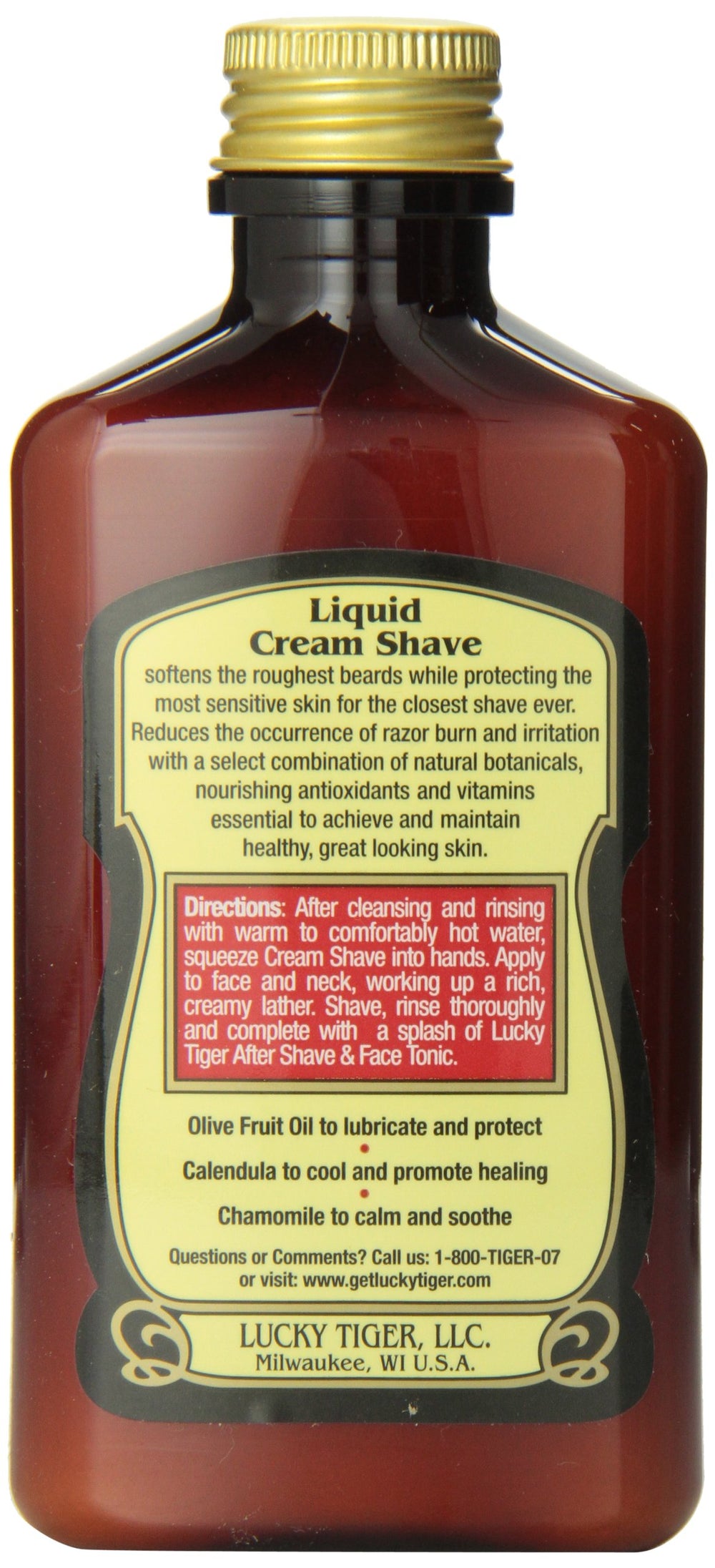 Lucky Tiger Liquid Cream Shave creamy lather ready for a close, comfortable shave.