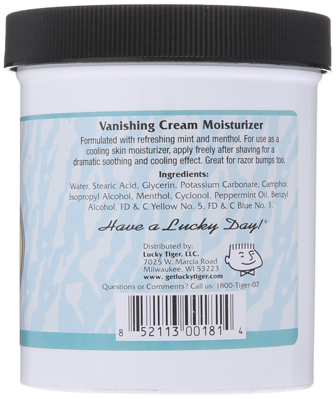 Closeup of Lucky Tiger Sandahl's Vanishing Cream highlighting fast-absorb texture.